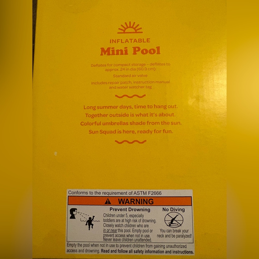 Sun Squad Blue Inflatable Mini Pool - Picture 2 of 2
